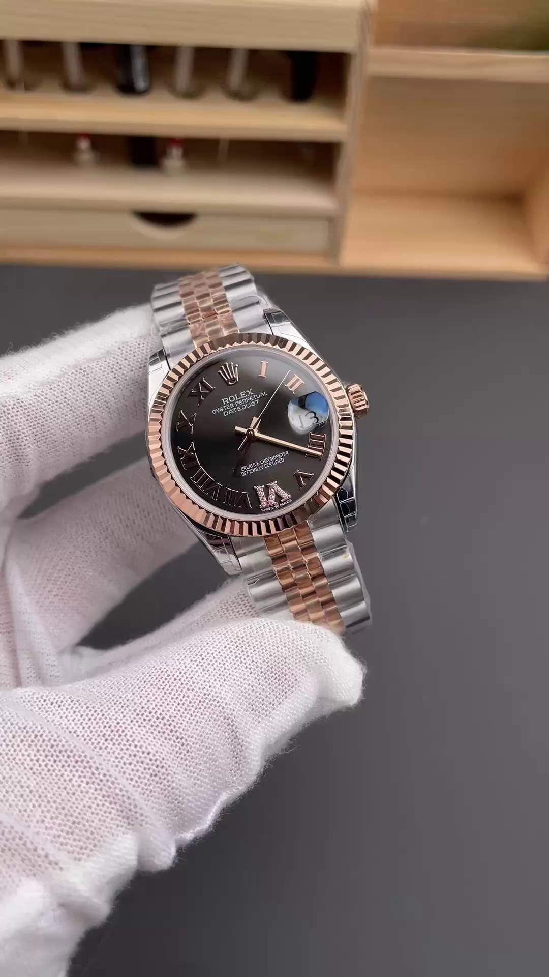 Rolex Datejust 31 Slate Grey Dial Diamond VI 278271 0030 Women's Watch - QualitySwissReplica