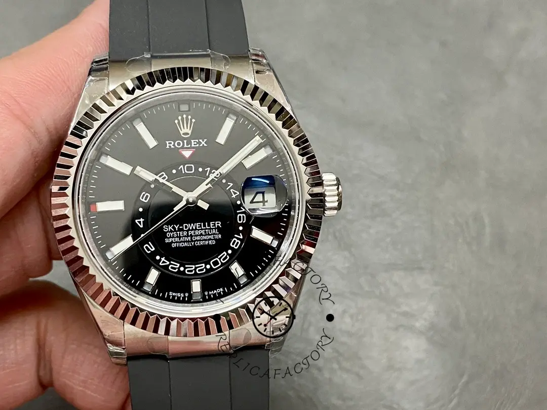 Rolex Sky Dweller 42 White Gold Black Dial M336239 0002 Men's Watch - QualitySwissReplica