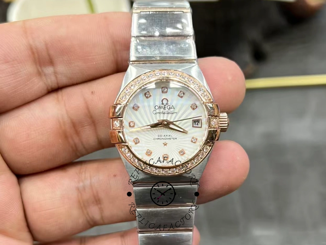 Omega Constellation Chronometer 123.25.27.20.55.001 White MOP Dial Replica - QualitySwissReplica