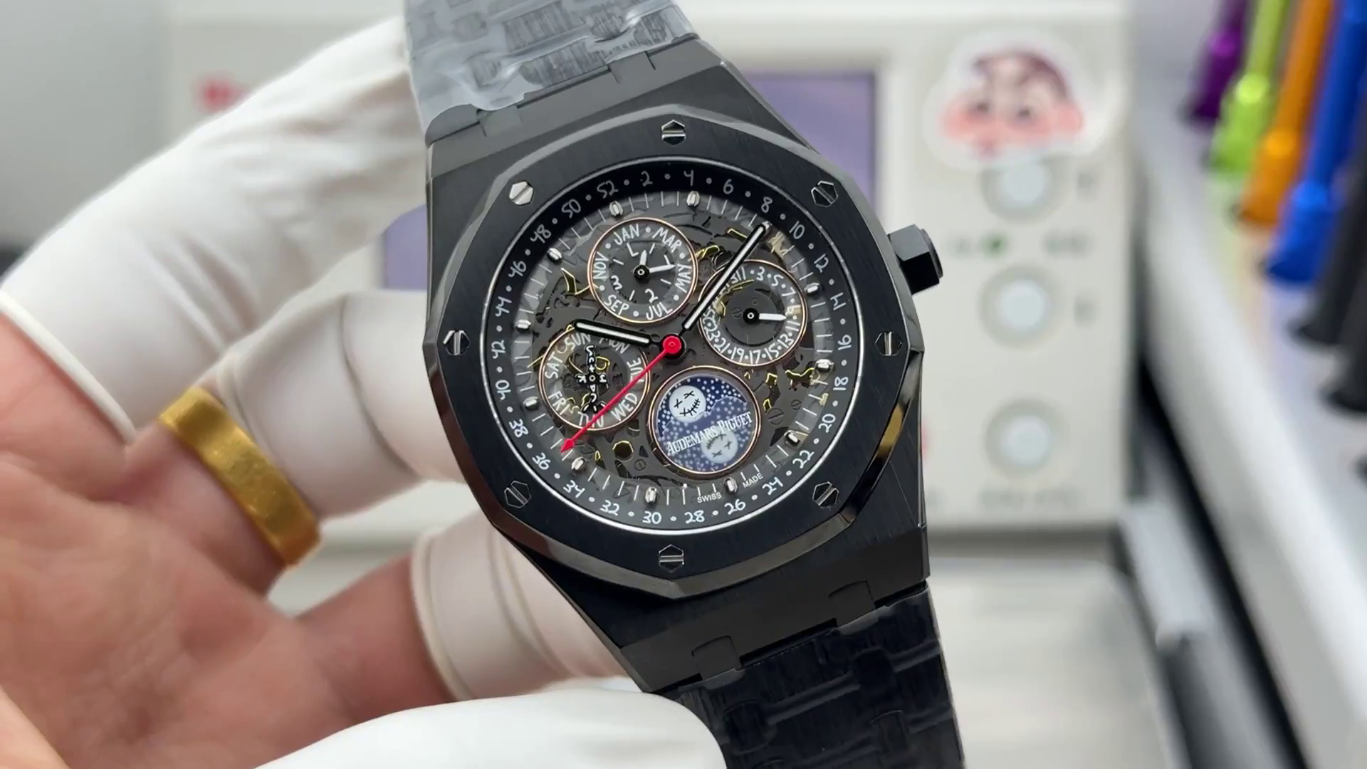 AP Royal Oak Replica 26585CE.OO.1225CE.01 Perpetual Calendar Black Ceramic - QualitySwissReplica
