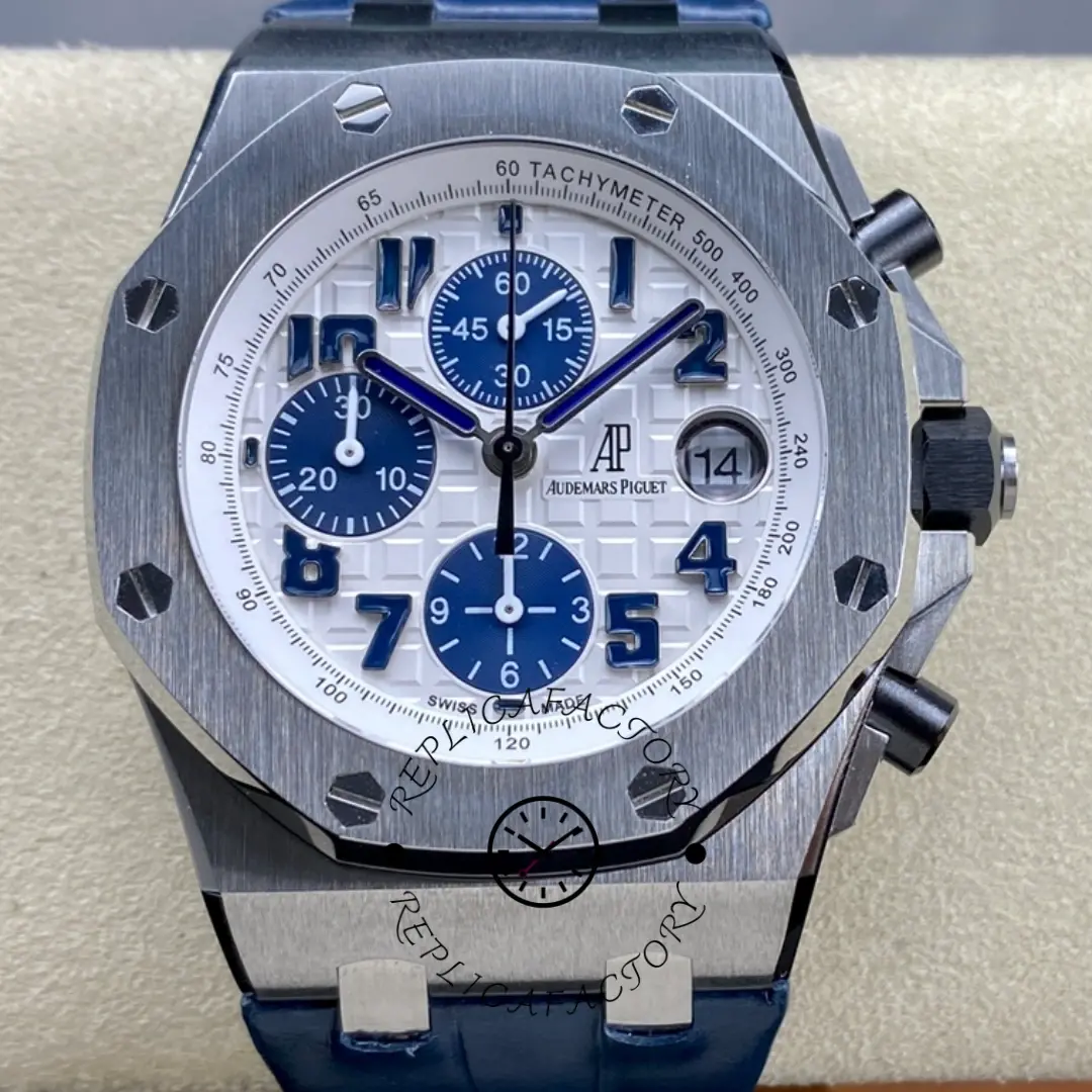 AP Royal Oak Offshore Chronograph 42 Navy Leather 26170ST.OO.D305CR.01 Replica - QualitySwissReplica
