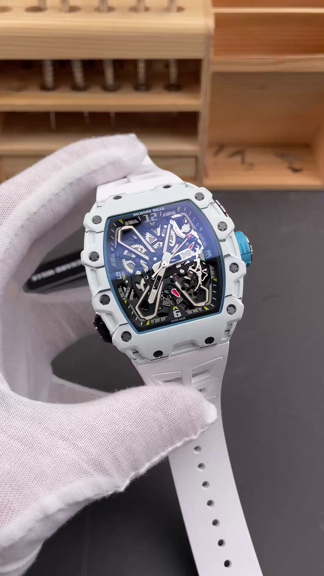 Richard Mille RM 35-03 Rafa Nadal White Carbon Quartz TPT - QualitySwissReplica