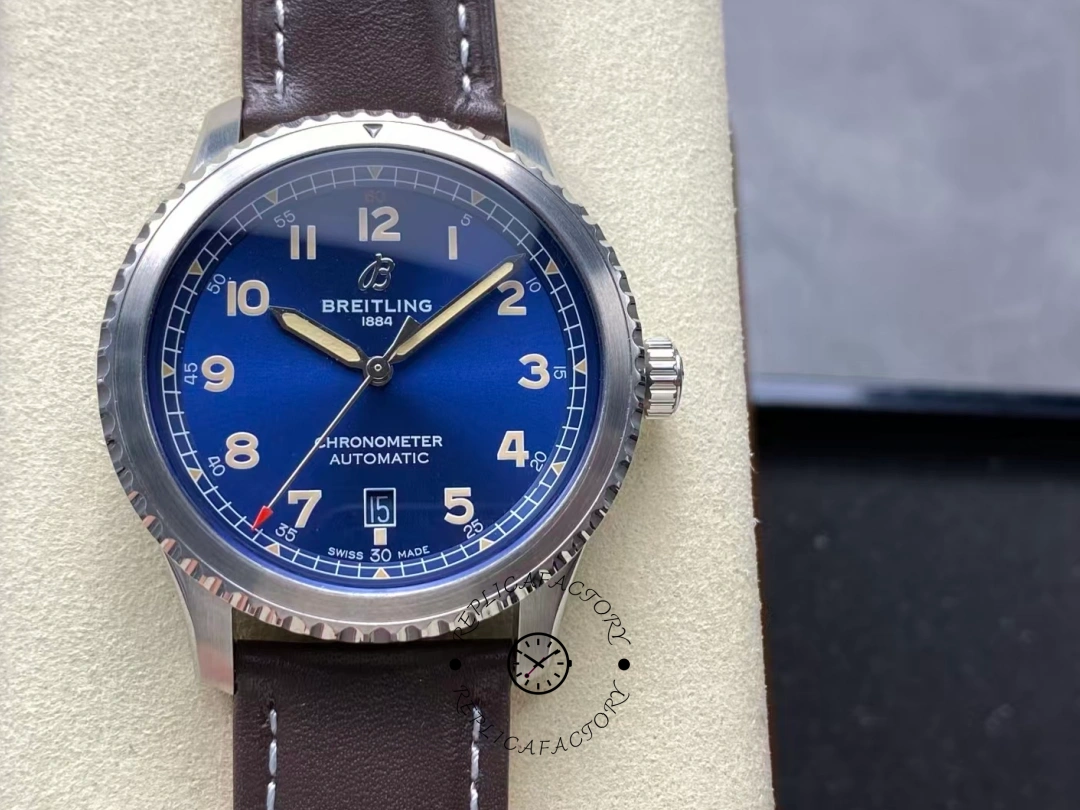 Breitling Aviator 8 Replica Automatic 41mm A17315101C1X1 Brown Leather Strap - QualitySwissReplica