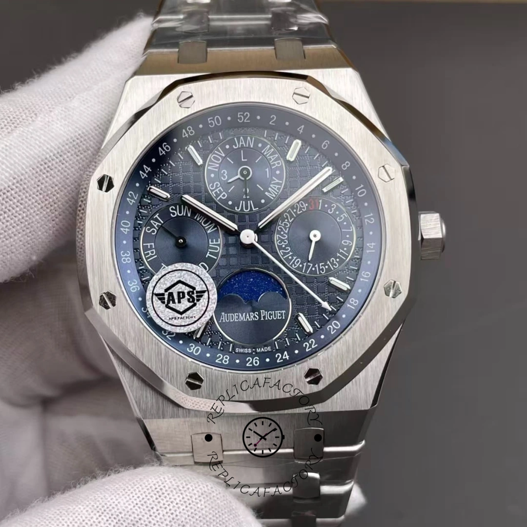 AP Royal Oak Perpetual Calendar 41 Blue Dial 26574ST.OO.1220ST.02 Replica - QualitySwissReplica