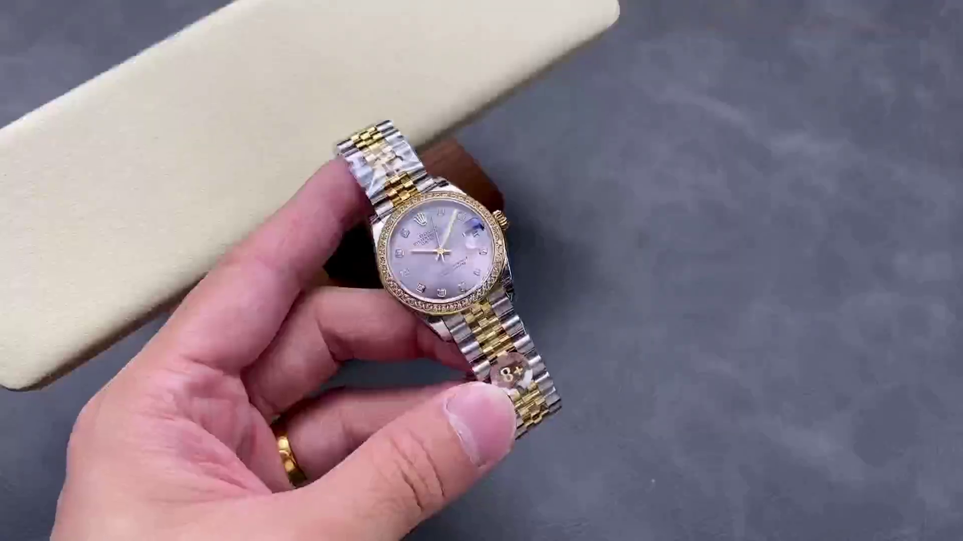 Rolex Datejust 31mm Stainless Steel and Yellow Gold 278383RBR 0022 Grey Diamond Jubilee - QualitySwissReplica
