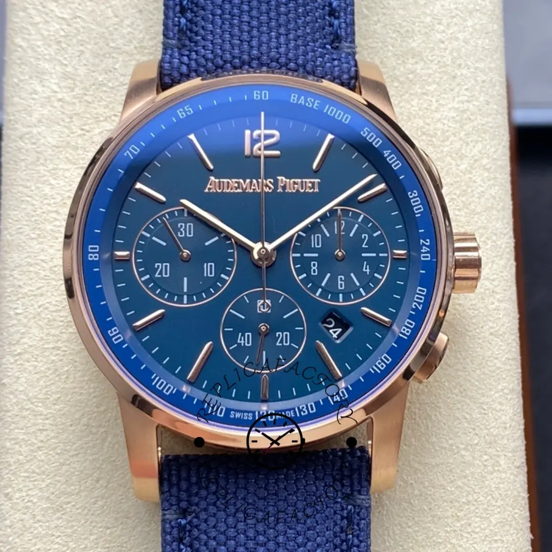 AP CODE 11.59 Replica Chronograph 26393OR.OO.A027KB.01 41MM Blue Strap - QualitySwissReplica