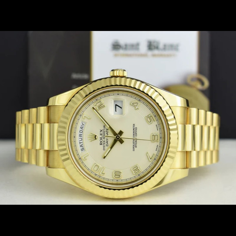 Rolex Day-Date 218238 Ivory Dial Yellow Gold 41MM Mens Replica Watch - QualitySwissReplica