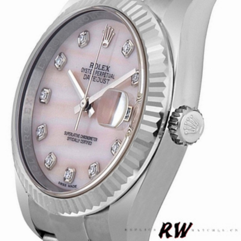 Rolex Datejust 116234 Mother of Pearl Pink Diamond Dial 36mm Lady Replica Watch - QualitySwissReplica