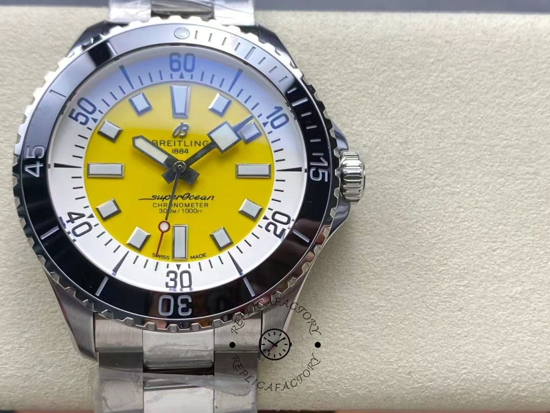 Breitling Superocean Automatic 42 Men's Watch A17375211I1A1 1:1 Clone Yellow Dial - QualitySwissReplica