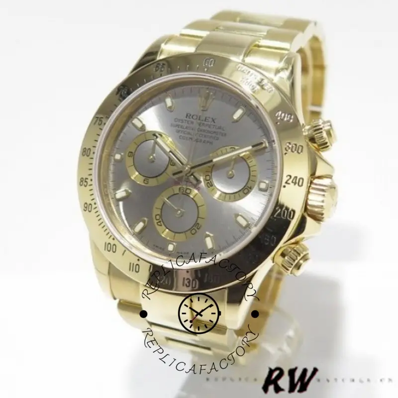 Rolex Cosmograph Daytona 116528 Grey Index Dial 40MM Mens Replica Watch - QualitySwissReplica