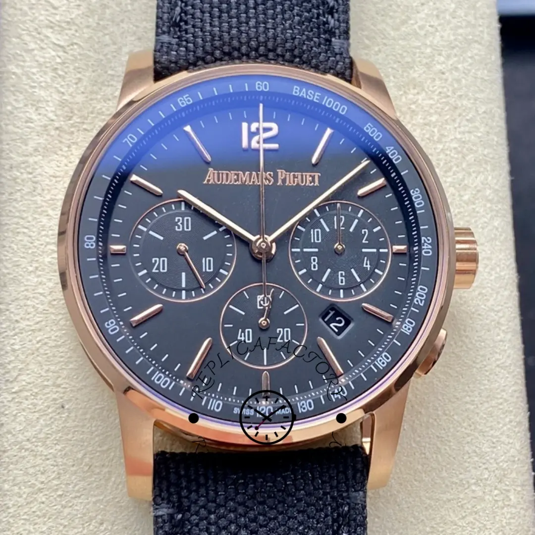 AP CODE 11.59 Replica 26393OR.OO.A002KB.01 Chronograph 41 Black Strap - QualitySwissReplica