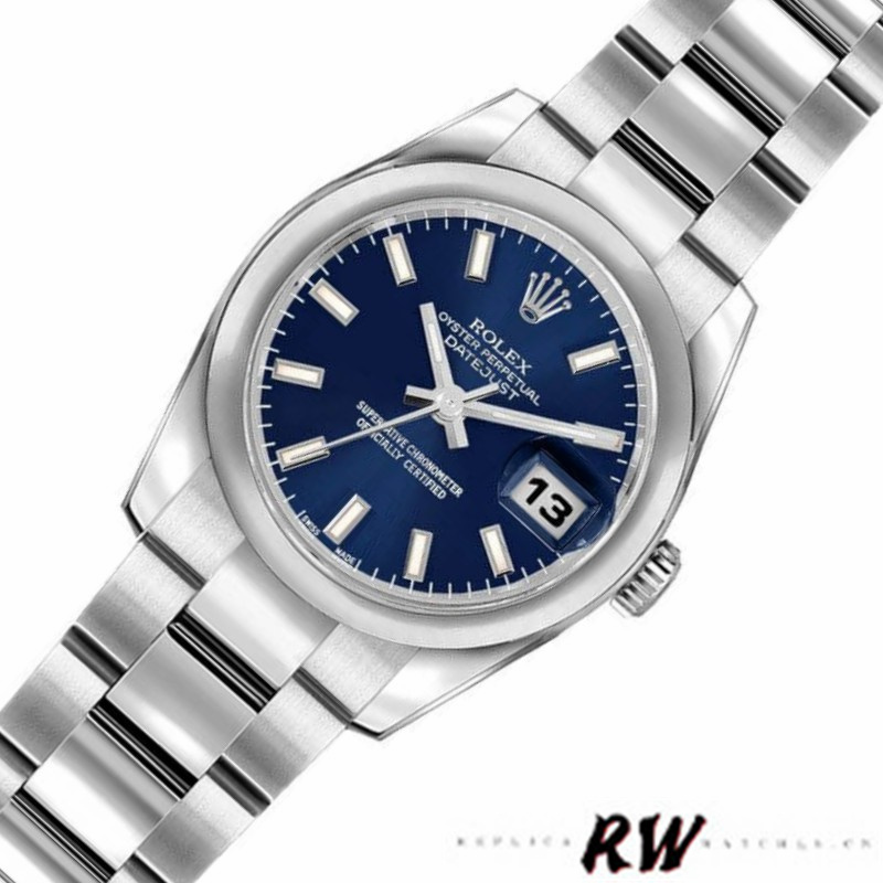 Rolex Datejust 179160 Domed Bezel Blue Index Dial 26MM Lady Replica Watch - QualitySwissReplica