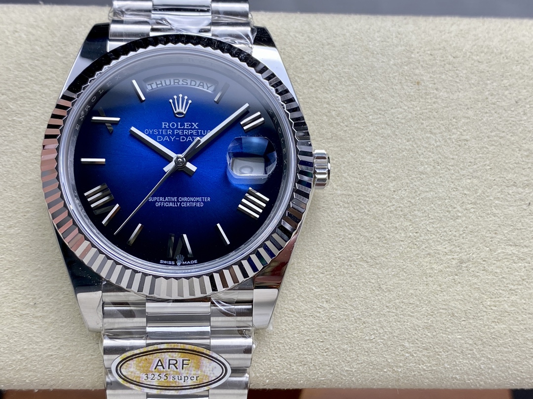 Replica Rolex Day Date 40 White Gold Blue Ombre Dial M228236 0024 - QualitySwissReplica