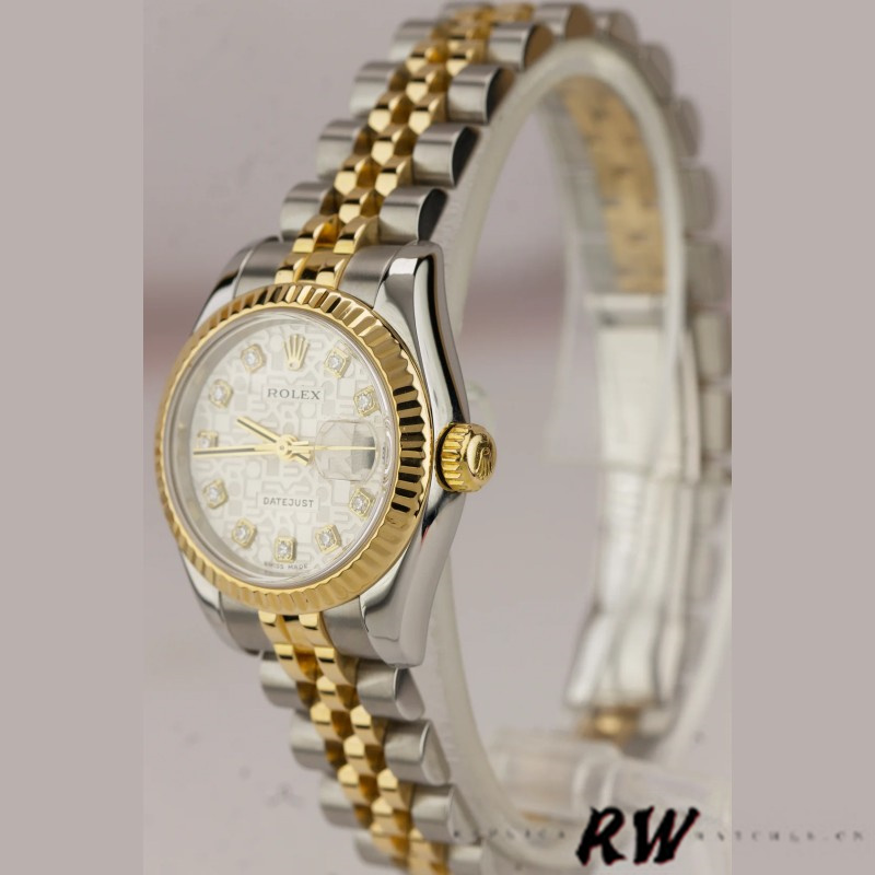 Rolex Datejust 179173 Silver Jubilee Diamond Dial Fluted Bezel 26MM Lady Replica Watch - QualitySwissReplica
