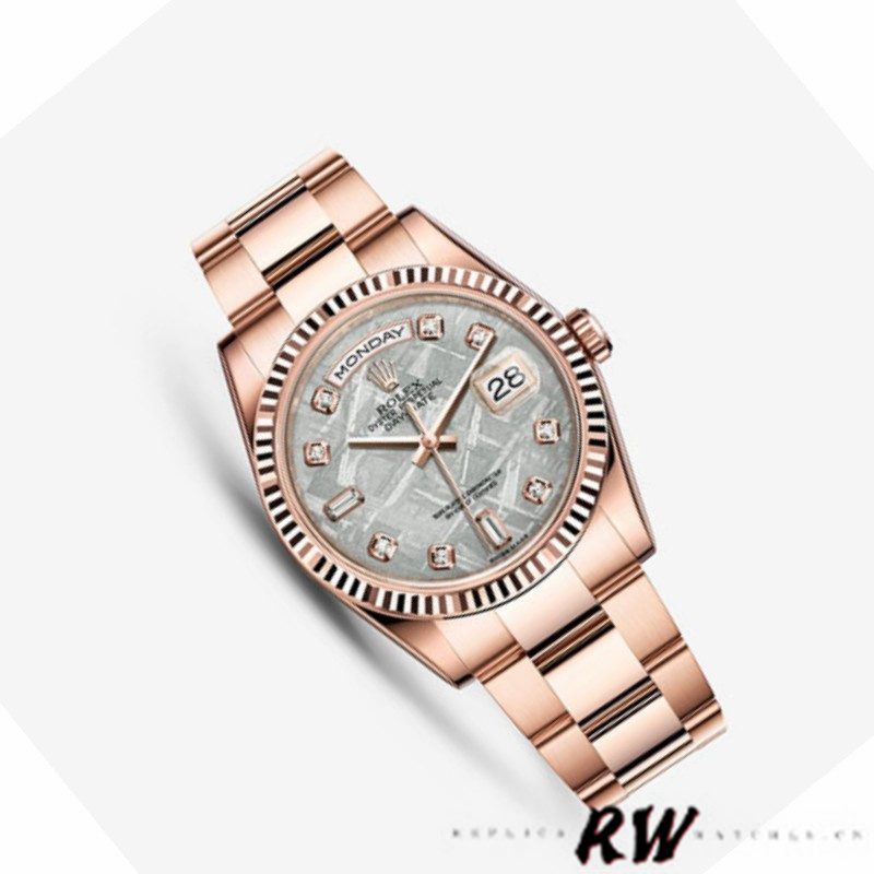 Rolex Day-Date 118235 Meteorite Diamond Dial 36mm Unisex Replica Watch - QualitySwissReplica