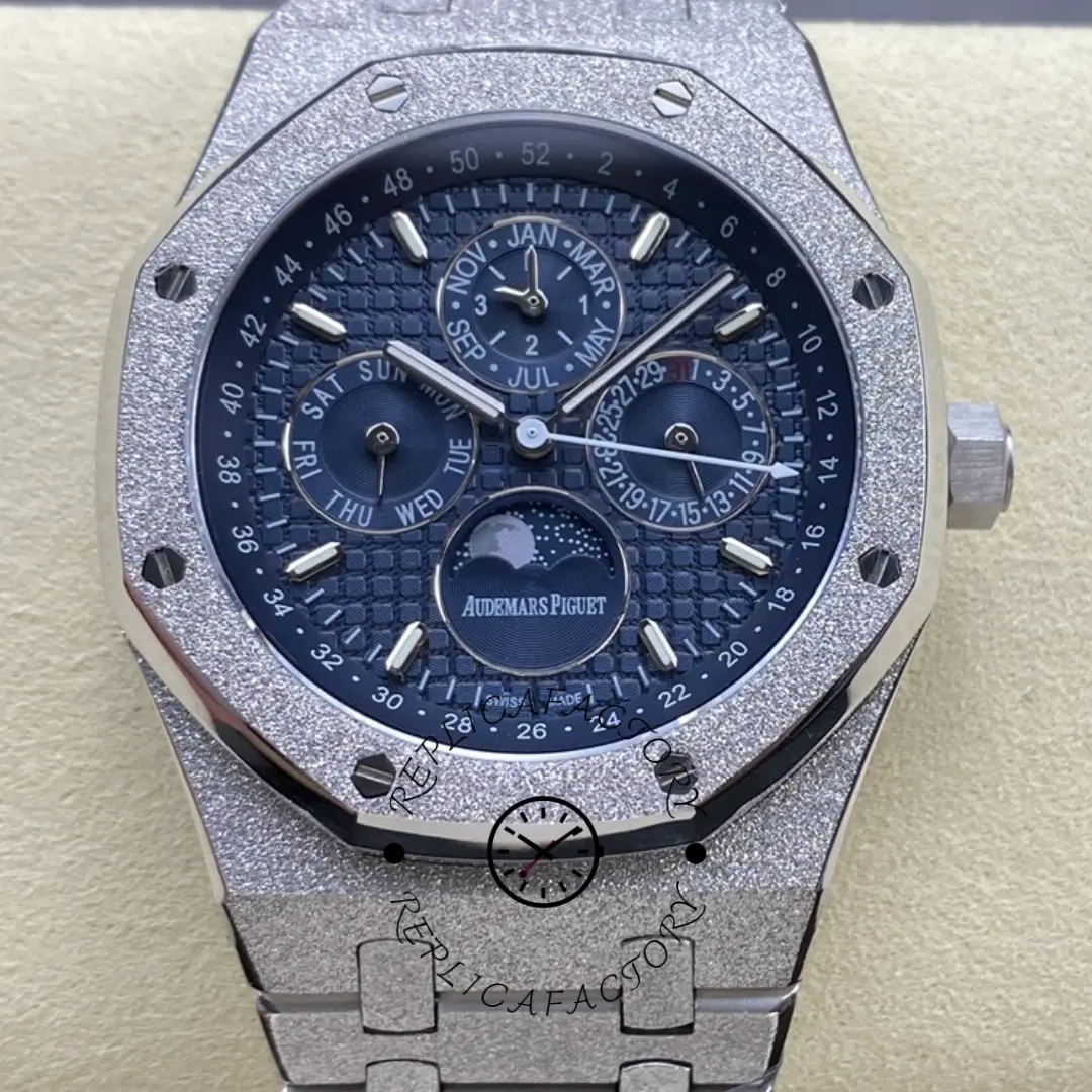 AP 26574ST.OO.1220ST.02 Royal Oak Perpetual Calendar 1:1 Clone 41 Frosted Watch - QualitySwissReplica