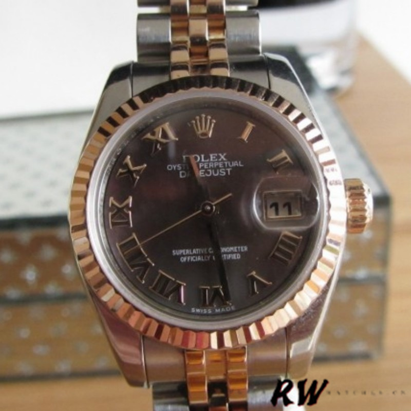 Rolex Datejust 179171 Black Mother of Pearl Dial Fluted Bezel 26MM Lady Replica Watch - QualitySwissReplica