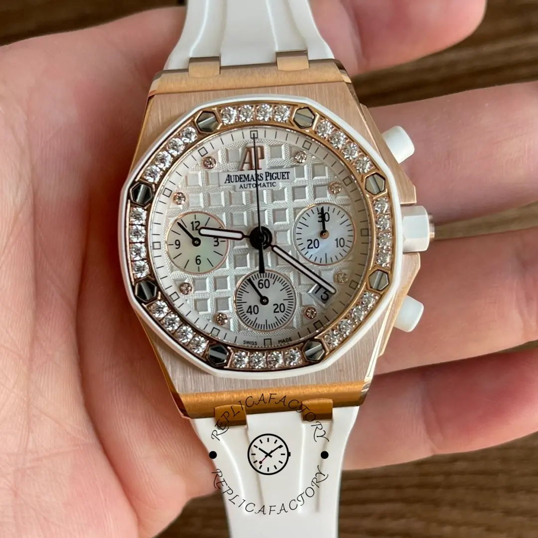 AP Royal Oak Offshore Chronograph 37 Diamond-Set 26048OK.ZZ.D010CA.01 Replica Unisex - QualitySwissReplica