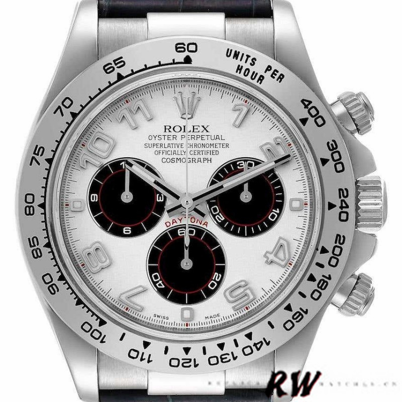 Rolex Daytona 116519 Panda Dial Blue Leather Strap 40mm Mens Replica Watch - QualitySwissReplica