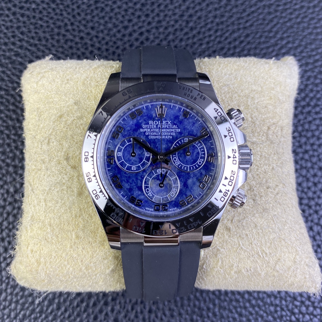Rolex Daytona 116519 Sodalite Arabic Dial Blue Alligator Leather 40mm Mens Replica Watch - QualitySwissReplica