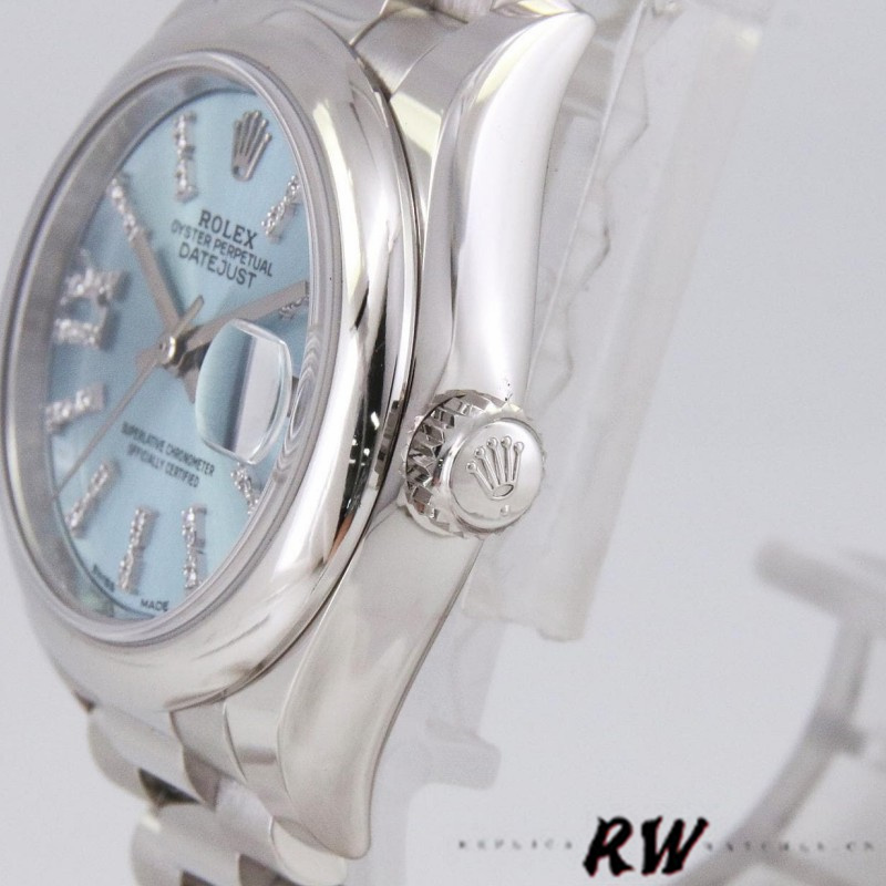 Rolex Datejust 279166 Ice Blue Dial Diamond Domed Bezel 28mm Lady Replica Watch - QualitySwissReplica