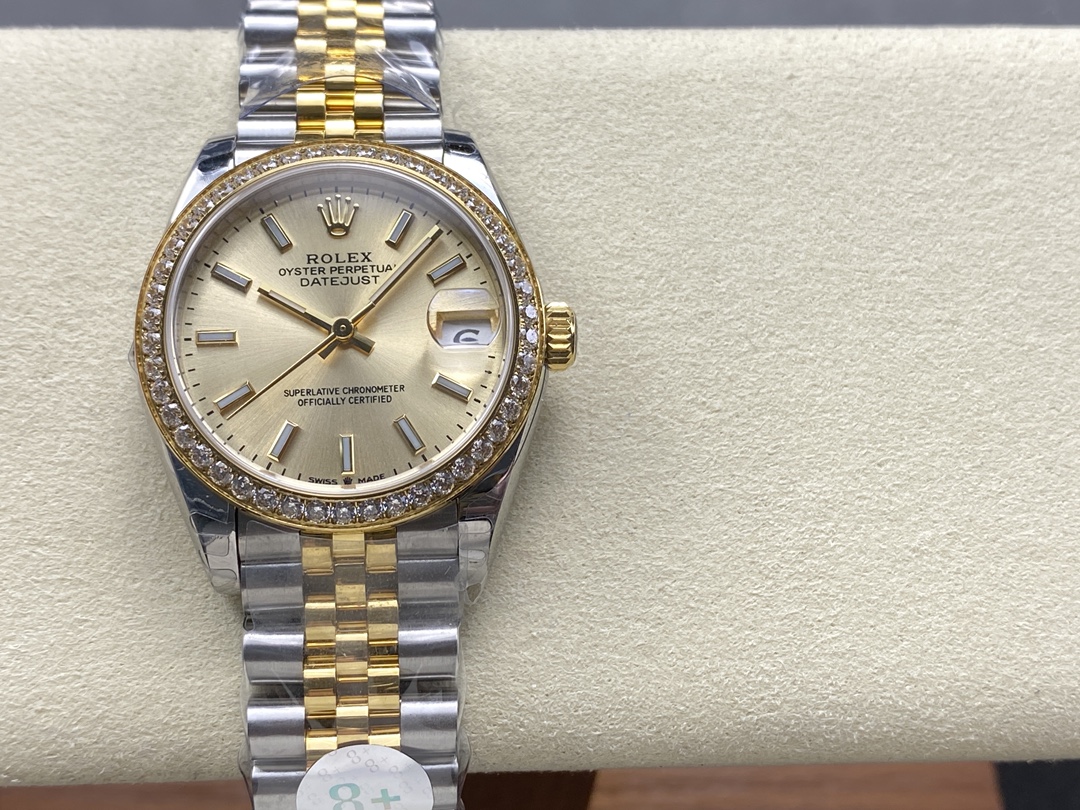 Rolex Datejust 31mm Stainless Steel and Yellow Gold 278383RBR 0014 Champagne Index Jubilee - QualitySwissReplica