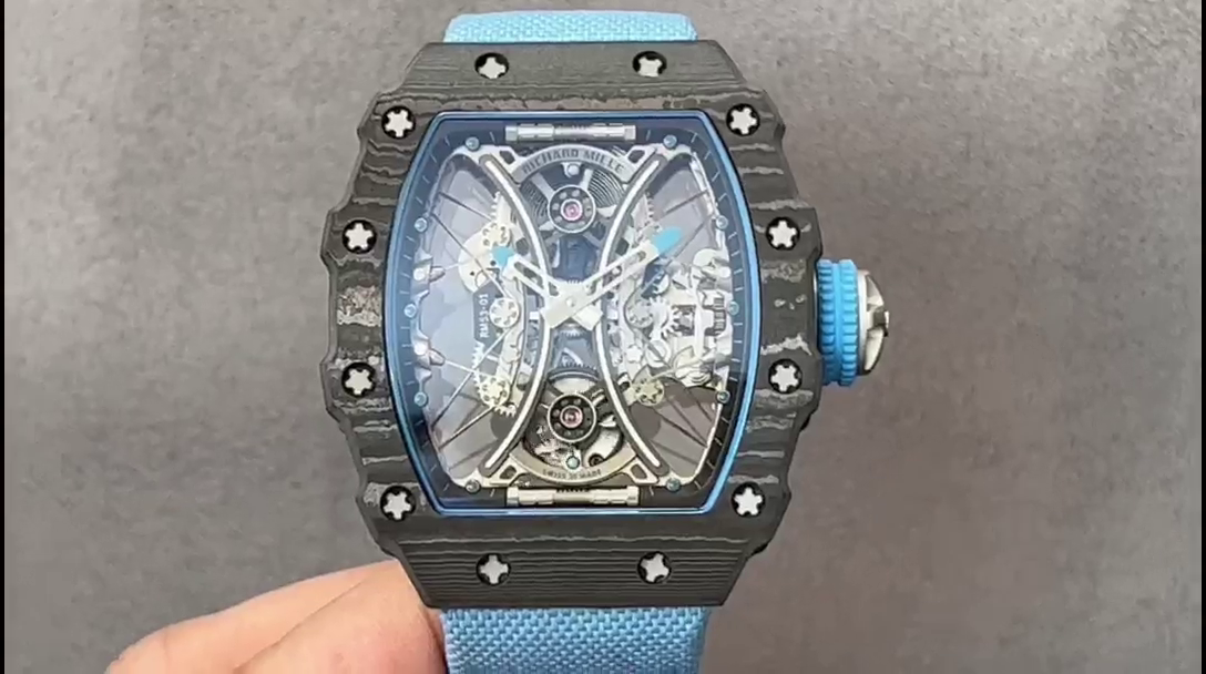Richard Mille RM 53-01 Tourbillon Pablo Mac Donough Blue Fabric Strap - QualitySwissReplica