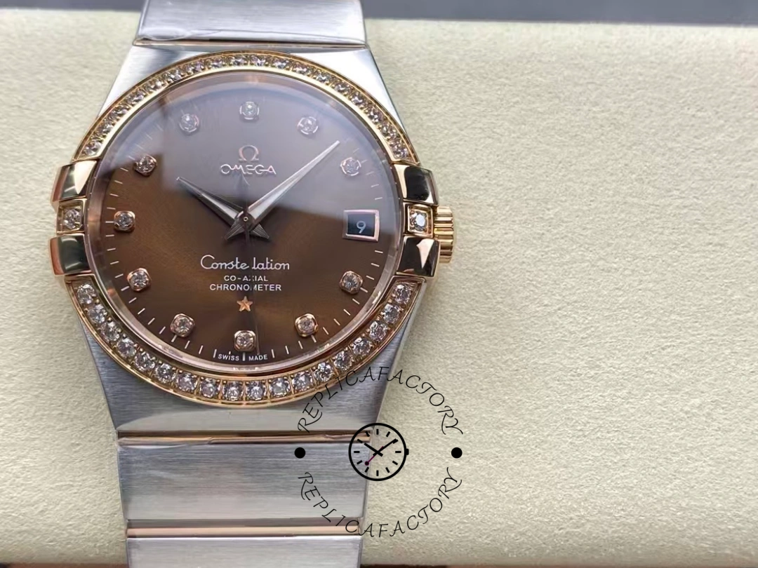 Omega Constellation Replica Automatic 123.25.38.21.63.001 Diamond Men's Watch - QualitySwissReplica