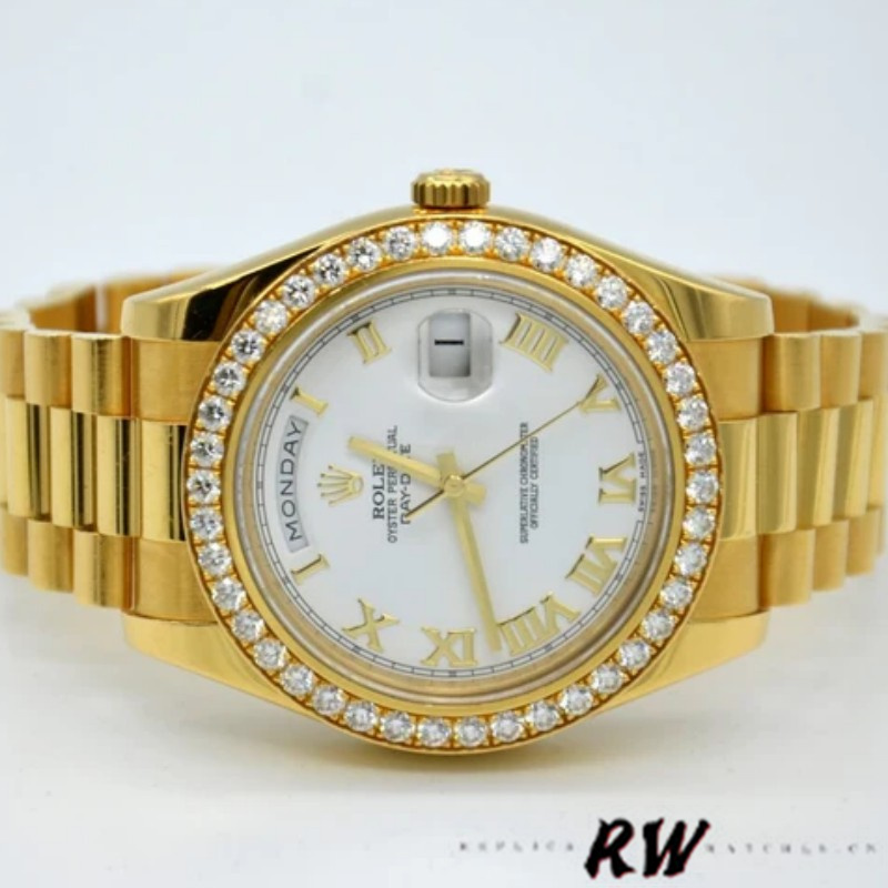 Rolex Day-Date 118348 White Roman Numeral Dial 36mm Unisex Replica Watch - QualitySwissReplica
