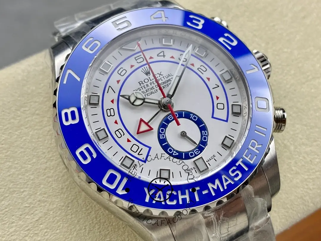 Rolex Yacht-Master II 116680 White Square Dial 44mm Mens Replica Watch - QualitySwissReplica