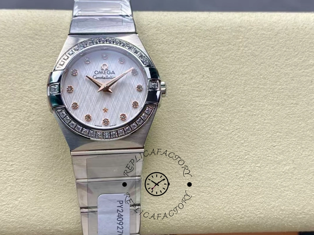 Omega Constellation Quartz Replica Watch 123.10.27.60.52.001 Diamond Bezel - QualitySwissReplica