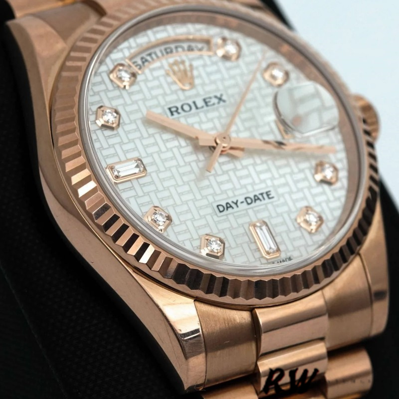 Rolex Day-Date 118235 Mother of Pearl White Dial 36mm Unisex Replica Watch - QualitySwissReplica