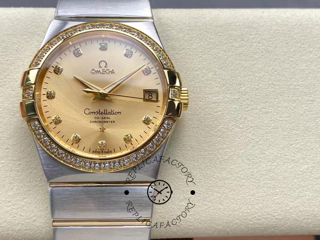 Omega Constellation Automatic 123.25.38.21.58.001 Champagne Dial Replica Watch - QualitySwissReplica