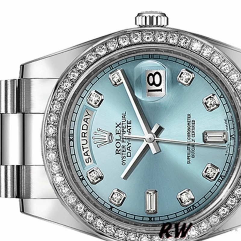 Rolex Day Date 118346 Ice Blue Dial 36mm Unisex Replica Watch - QualitySwissReplica