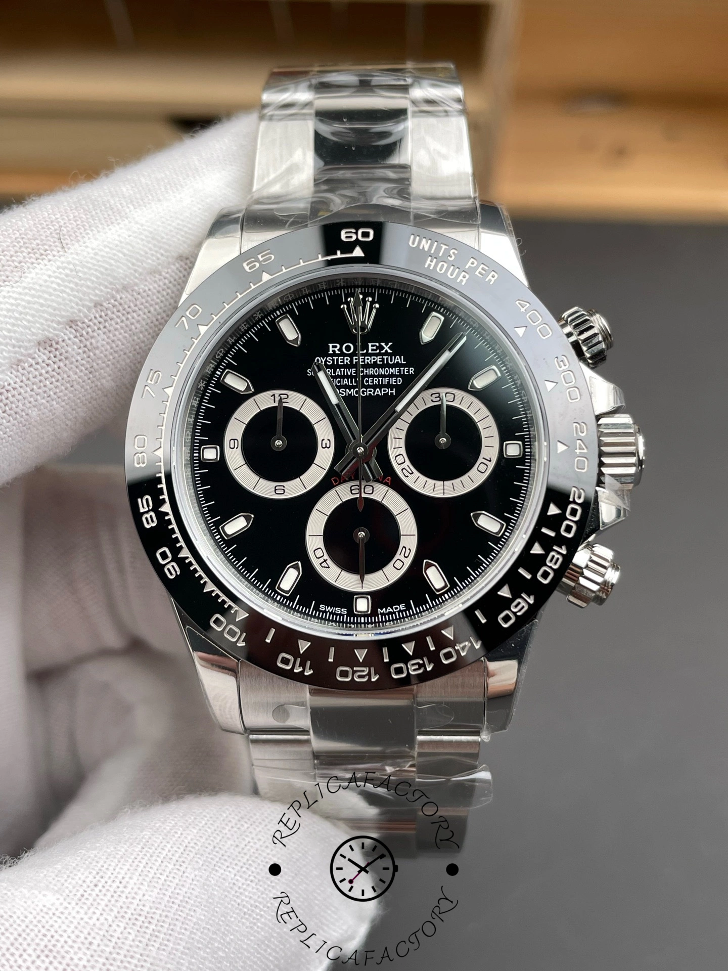 Rolex Cosmograph Daytona 116500LN Ceramic Bezel Black Dial 40mm Mens Replica Watch - QualitySwissReplica