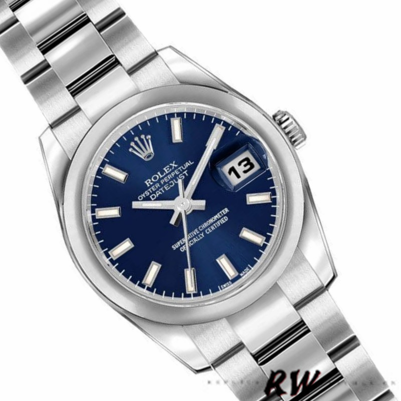 Rolex Datejust 179160 Domed Bezel Blue Index Dial 26MM Lady Replica Watch - QualitySwissReplica