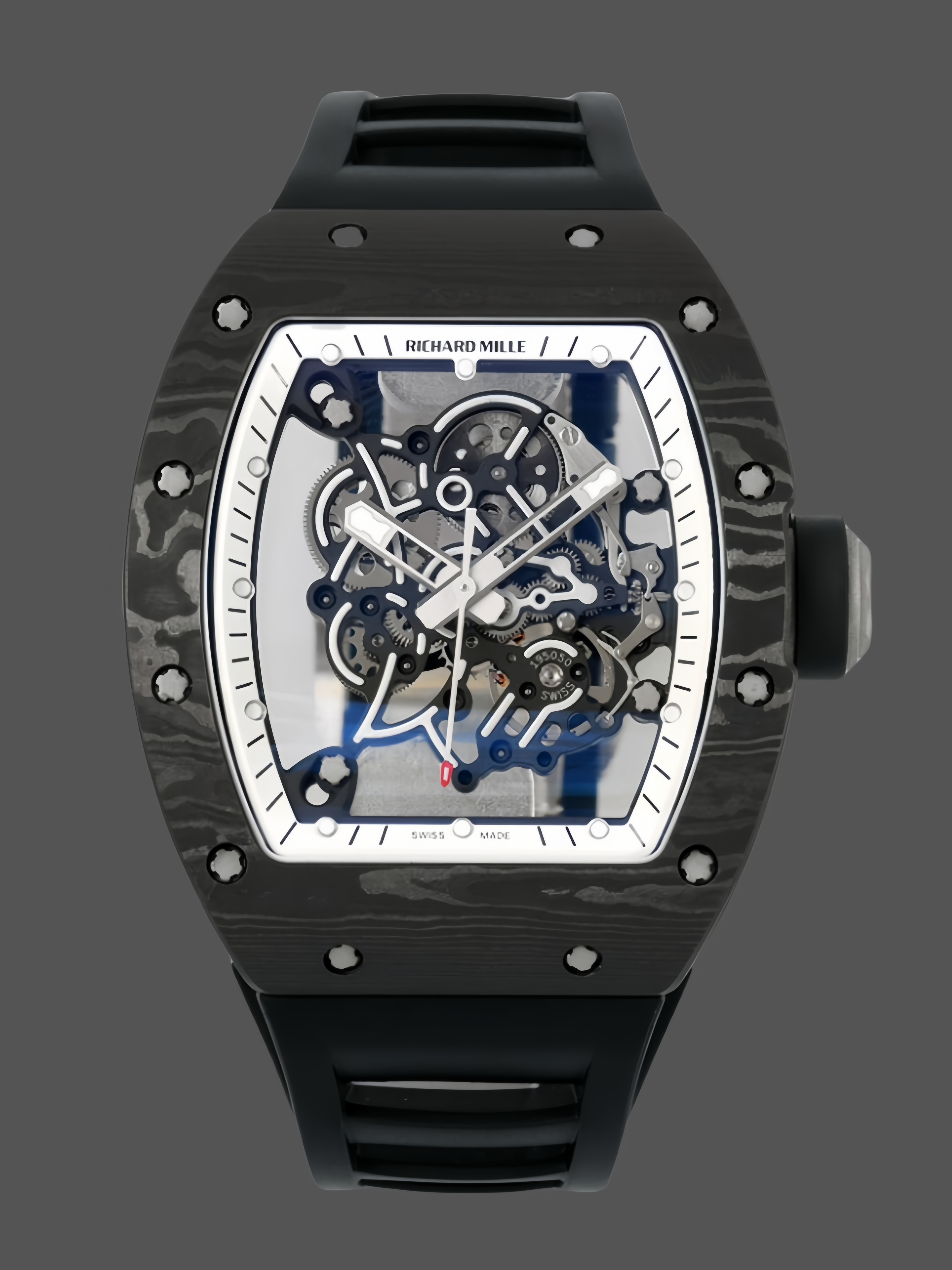 Richard Miller RM 055 RMUL2 NTPT Carbon Fiber Black & White - QualitySwissReplica