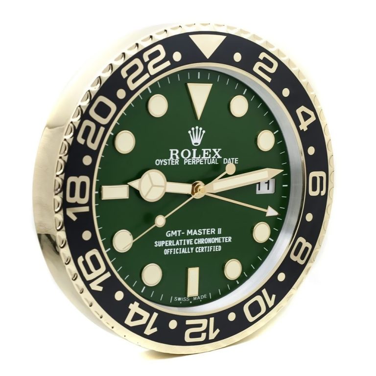 Rolex GMT Master Gold & Green Vintage Wall Clocks - QualitySwissReplica