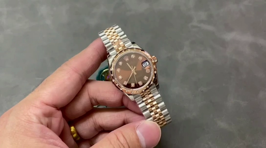 Rolex Datejust 31 Stainless Steel and Rose Gold Chocolate Diamond Dial m278341rbr 0028 - QualitySwissReplica