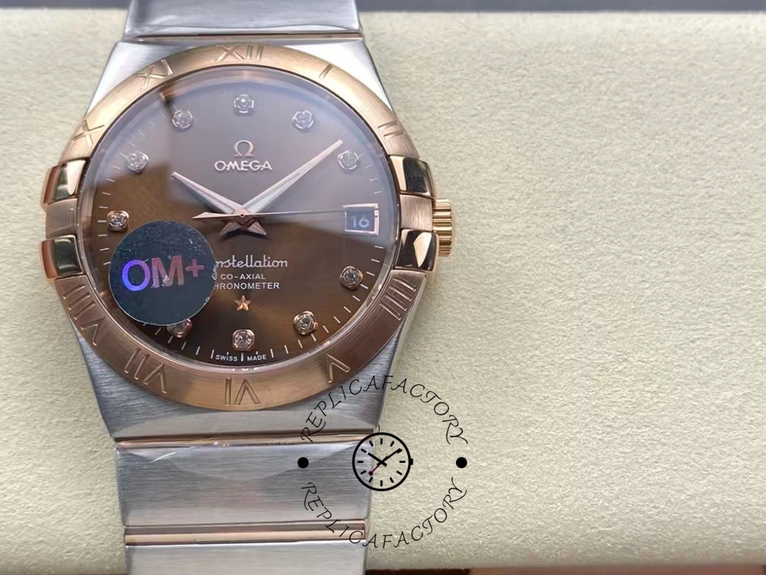 Omega Constellation Co-Axial Gents Replica Watch 123.20.38.21.63.001 Brown Dial - QualitySwissReplica