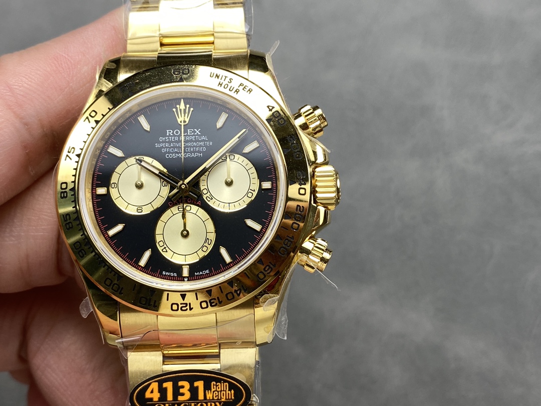 Rolex Daytona 116528 Yellow Gold Black Paul Newman Dial 40mm Mens Replica Watch - QualitySwissReplica