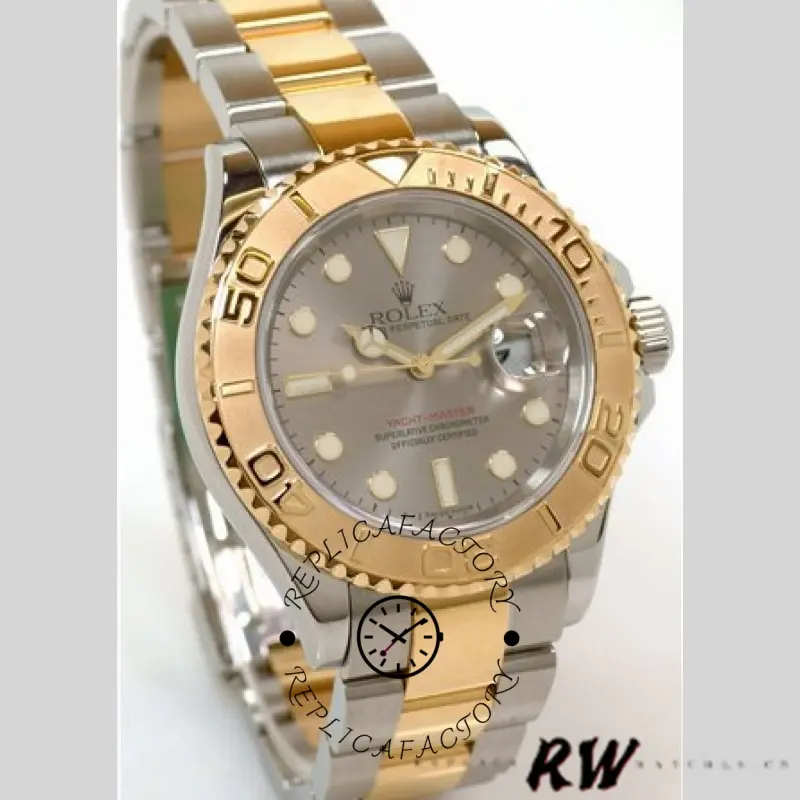 Rolex Yachtmaster 16623 Steel Yellow Gold Rhodium Grey Dial 40MM Mens Replica Watch - QualitySwissReplica