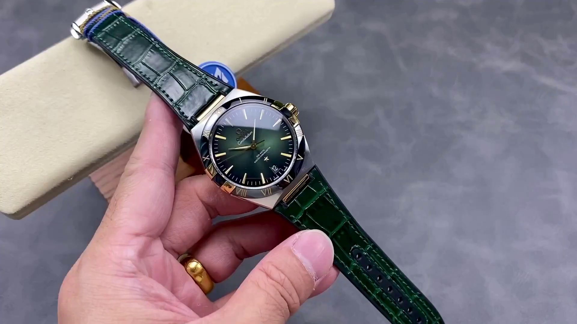 Omega Constellation 131.23.41.21.10.001 41MM Green Strap Replica - QualitySwissReplica