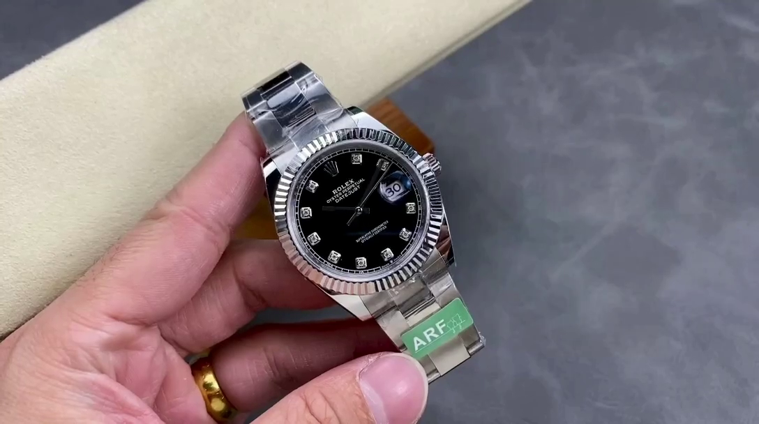Rolex Datejust 41 Fluted Bezel Black Diamond Dial m126334 0011 Mens Replica Watch - QualitySwissReplica