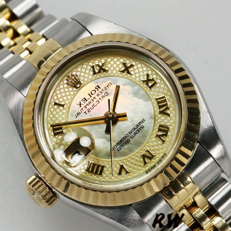 Rolex Datejust 179173 Decorated Mother Of Pearl Champagne Dial 26MM Lady Replica Watch - QualitySwissReplica