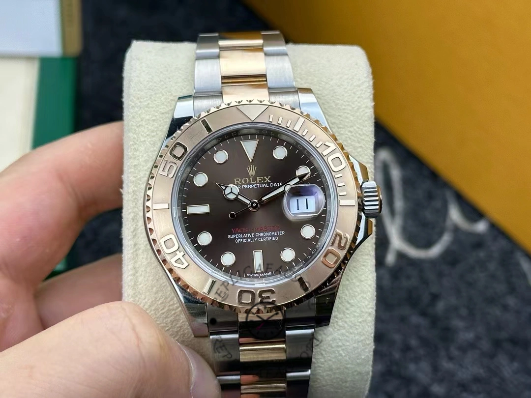 Rolex Yacht Master II 116621 Chocolate Dial Rose Gold 40mm Mens Replica Watch - QualitySwissReplica