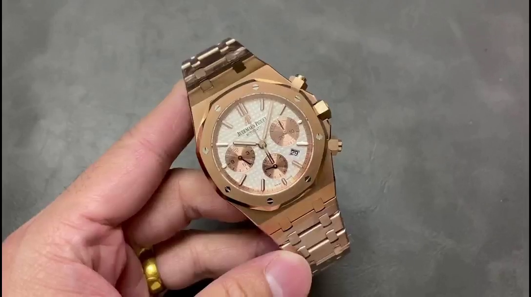 1:1 Clone AP Royal Oak Chronograph Rose Gold Unisex Watch 26315OR.OO.1256OR.01 - QualitySwissReplica