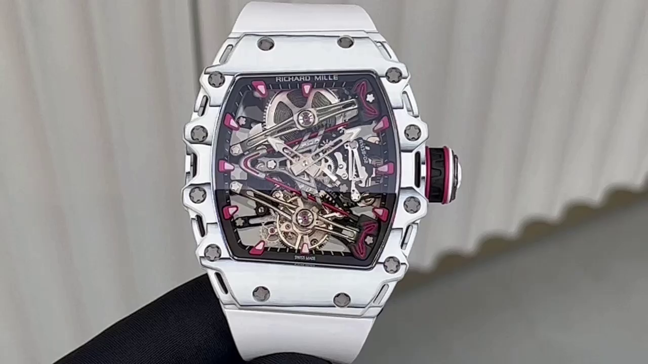 Richard Mille RM 38 02 Bubba Watson Tourbillon White Case Rubber & Fabric Strap - QualitySwissReplica