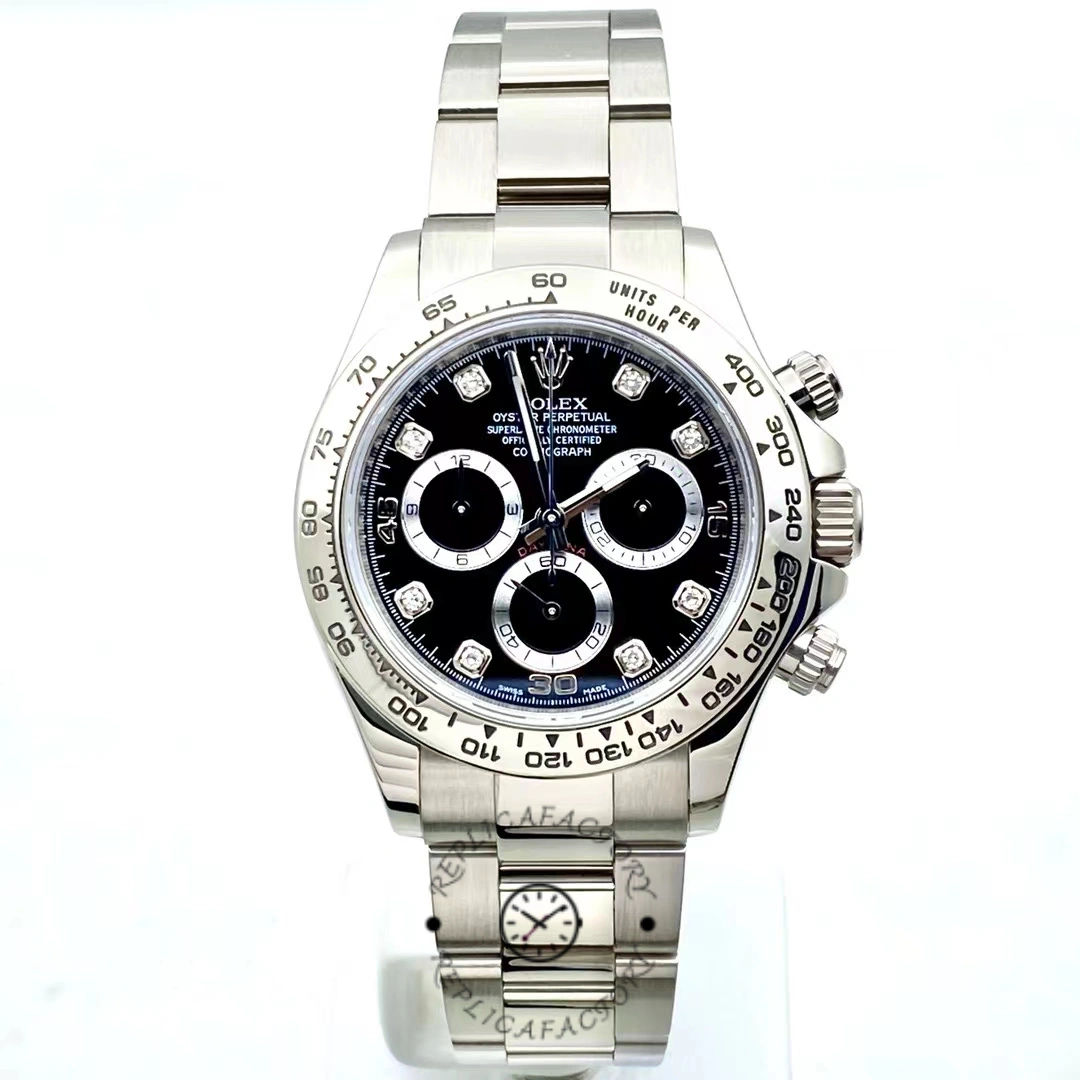 Rolex Cosmograph Daytona 116509 Black Dial White Gold 40MM Mens Replica Watch - QualitySwissReplica