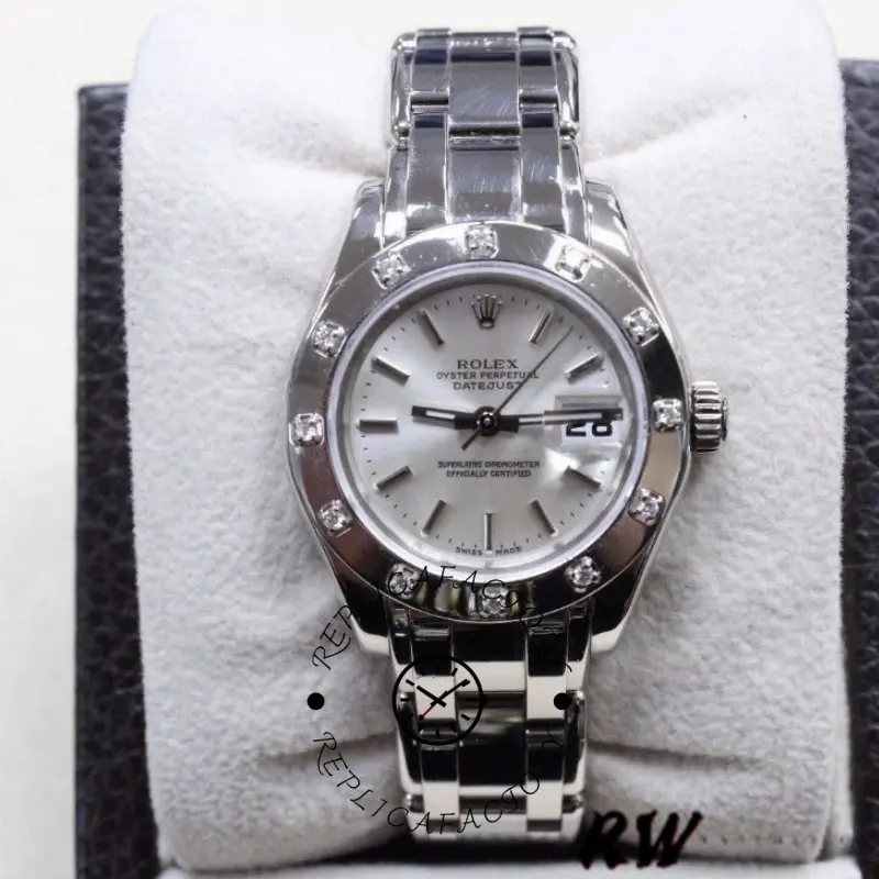 Rolex Pearlmaster 80319 White Dial 29MM Lady Replica Watch - QualitySwissReplica